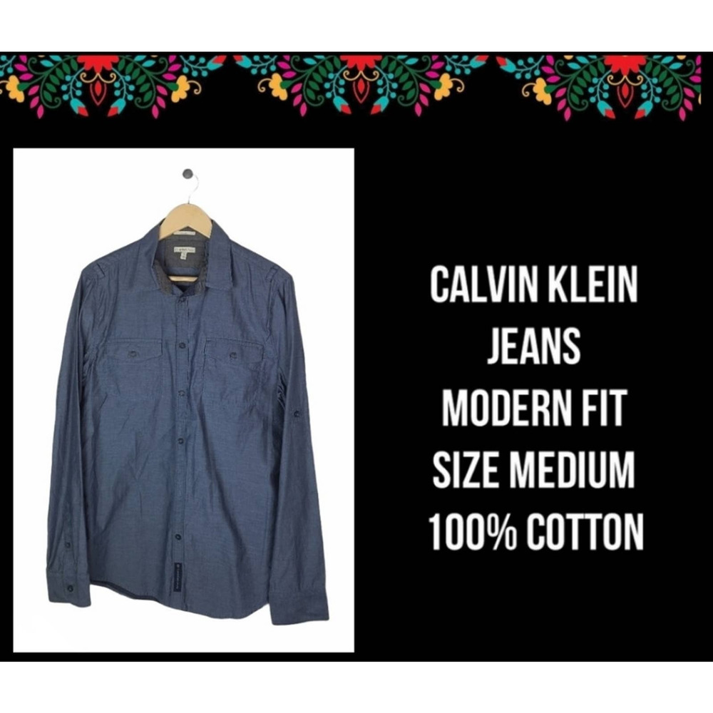 CALVIN KLEIN JEANS | COTTON BUTTON DOWN SH…